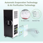 Acekool 8000 BTU Portable Air Conditioner, Quiet 3-in-1 AC with Remote, Cools Up to 350 Sq.Ft, Dehumidifier, Fan, 24H Timer