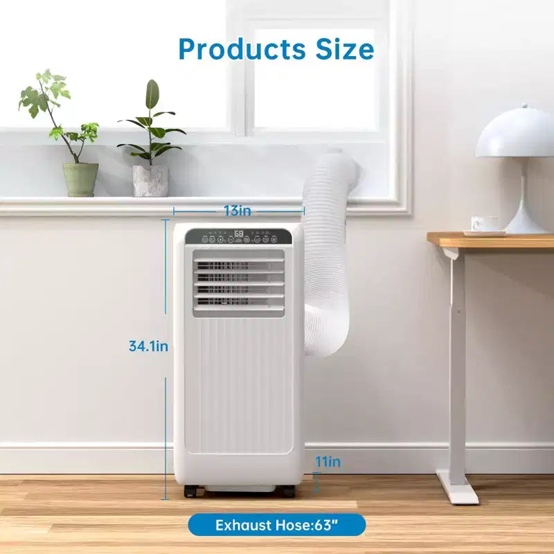 Aire Acondicionado Portátil de 8000 BTU con Enfriamiento Eficiente, Diseño Compacto y Ligero para Fácil Portabilidad, Ideal para Habitaciones Pequeñas a Medianas