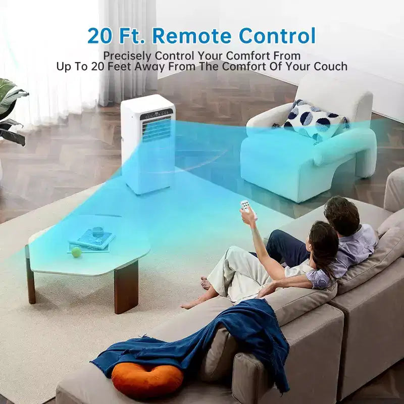 Aire Acondicionado Portátil de 8000 BTU con Enfriamiento Eficiente, Diseño Compacto y Ligero para Fácil Portabilidad, Ideal para Habitaciones Pequeñas a Medianas