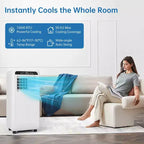 Aire Acondicionado Portátil de 8000 BTU con Enfriamiento Eficiente, Diseño Compacto y Ligero para Fácil Portabilidad, Ideal para Habitaciones Pequeñas a Medianas