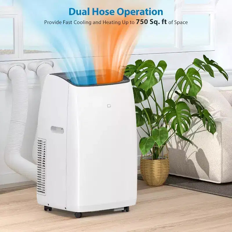 Acekool 14,000 BTU Portable Air Conditioner and Heater, 4-in-1 AC with Dehumidifier, Fan, Remote, Timer, Cools & Heats Up to 750 Sq. Ft., Window Kit