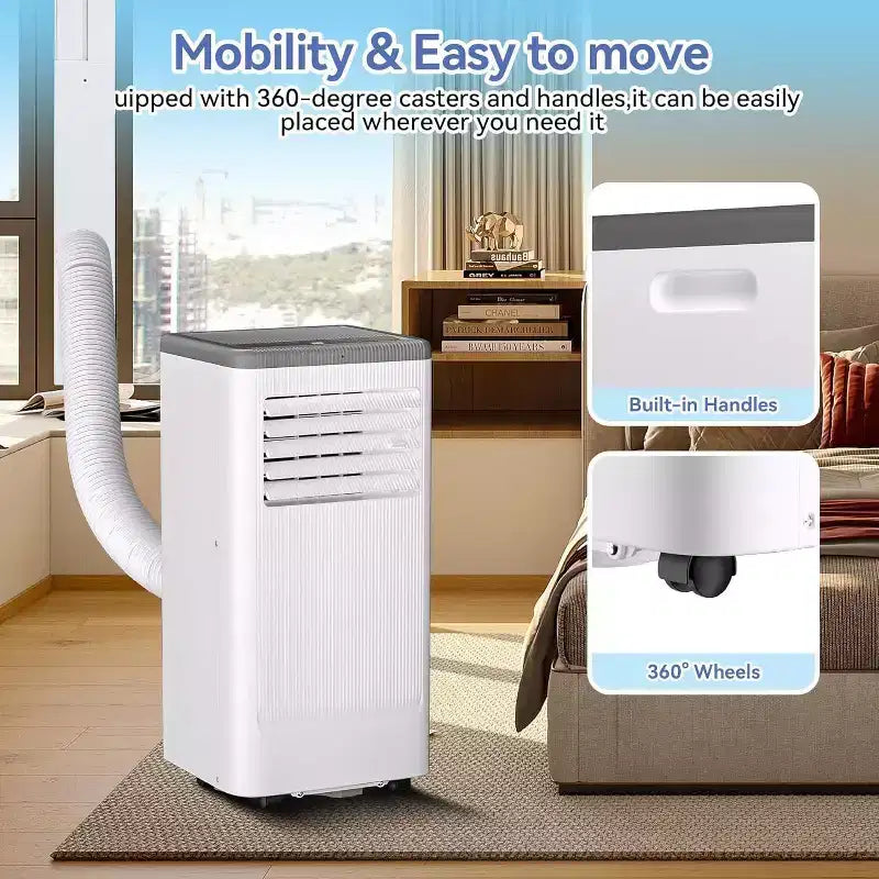 Acekool 8,000 BTU Portable Air Conditioner  3-in-1 AC/Dehumidifier/Fan, Cools 350 sq ft, Quiet Sleep Mode, Remote Control & Window Kit