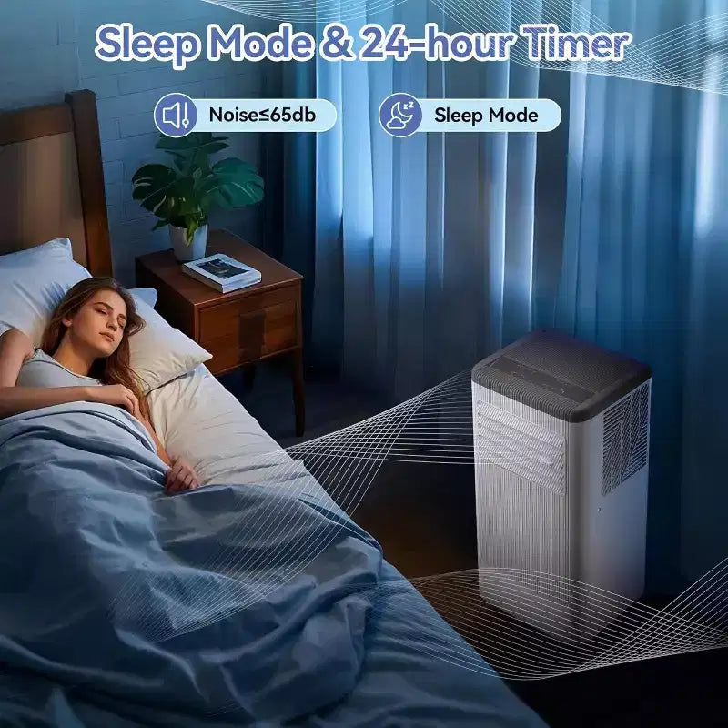 Acekool 8,000 BTU Portable Air Conditioner  3-in-1 AC/Dehumidifier/Fan, Cools 350 sq ft, Quiet Sleep Mode, Remote Control & Window Kit