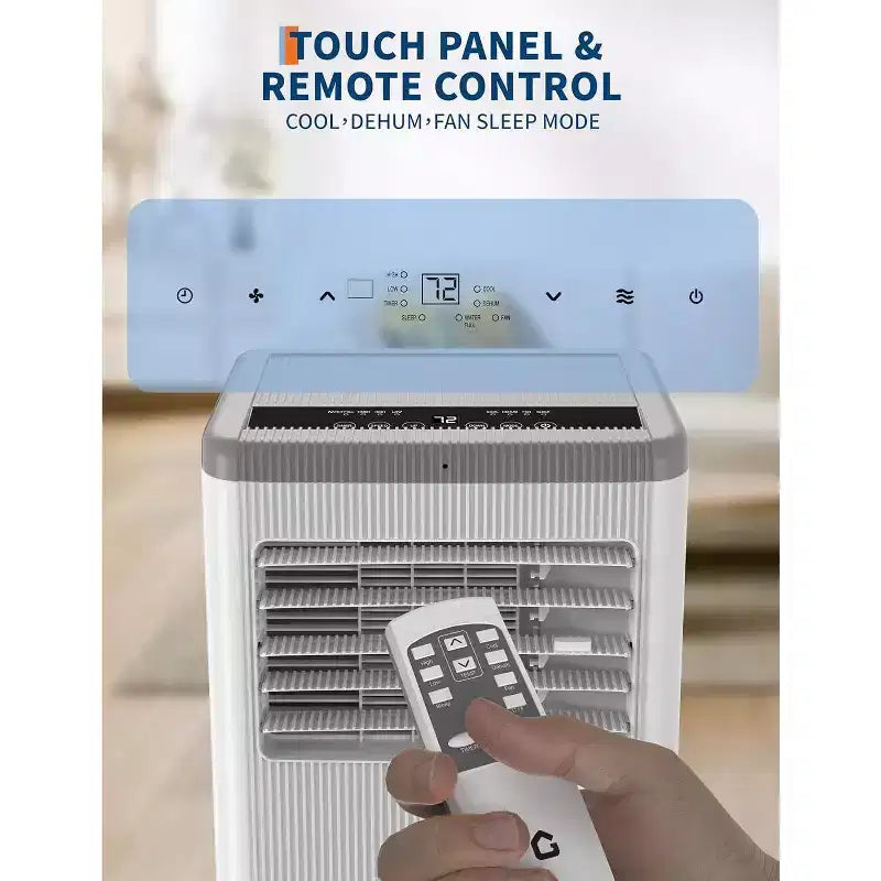 Acekool 8,000 BTU Portable Air Conditioner  3-in-1 AC/Dehumidifier/Fan, Cools 350 sq ft, Quiet Sleep Mode, Remote Control & Window Kit