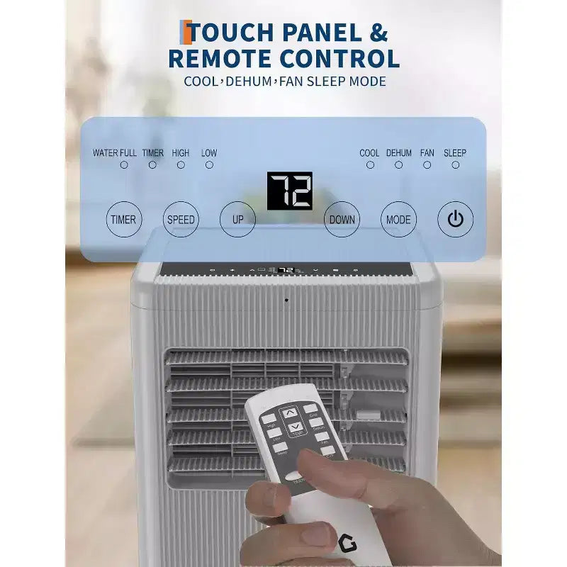 Acekool Aire Acondicionado Portátil de 8000 BTU, Unidad de CA 3 en 1 con Ventilador de Refrigeración y Deshumidificador, Control Remoto y Temporizador de 24H, Enfría Habitaciones de hasta 32.5 m²