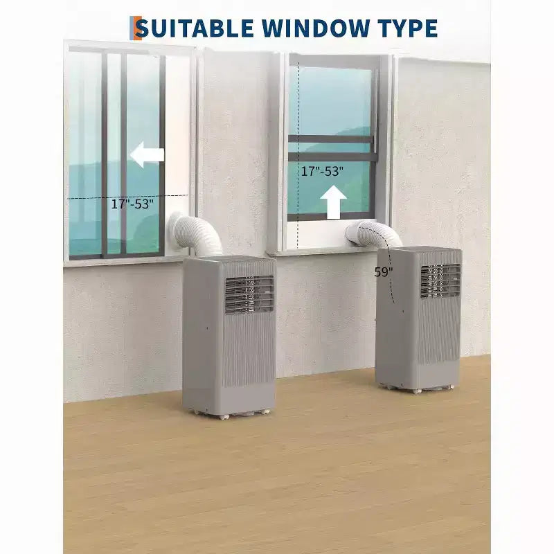 Acekool Aire Acondicionado Portátil de 8000 BTU, Unidad de CA 3 en 1 con Ventilador de Refrigeración y Deshumidificador, Control Remoto y Temporizador de 24H, Enfría Habitaciones de hasta 32.5 m²