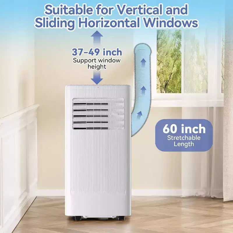 Acekool 10,000 BTU Portable Air Conditioner, 3-in-1 AC, Dehumidifier, Fan, Cools 560 Sq Ft, Remote, LED Display, 24H Timer, Wheels, White