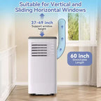Acondicionador de aire portátil de 10000 BTU con ruedas, unidad de aire acondicionado portátil con control remoto, aire acondicionado interior para habitaciones de 560 pies cuadrados, modos de enfriamiento/ventilador/seco
