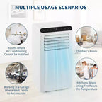 Acekool 8,000 BTU Portable Air Conditioner, 4-in-1 AC Dehumidifier Fan, for Rooms up to 350 Sq. Ft, Timer, Remote, Easy Move