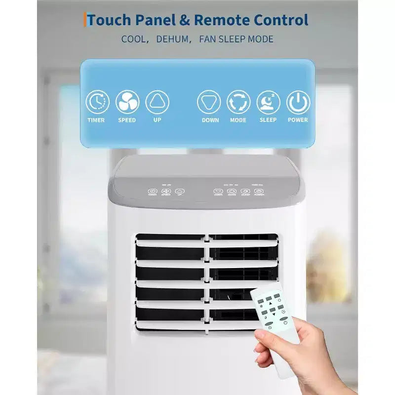 Acekool 8,000 BTU Portable Air Conditioner, 4-in-1 AC Dehumidifier Fan, Remote, Timer, for Rooms up to 350 Sq. Ft, Window Kit