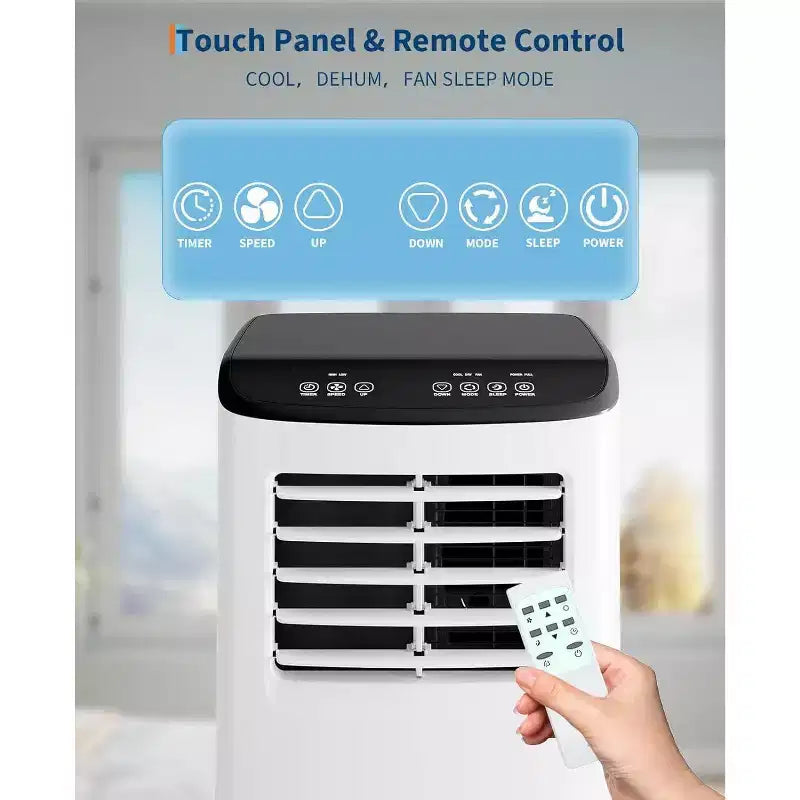 Acekool 8,000 BTU Portable Air Conditioner, 4-in-1 AC Dehumidifier Fan, Remote, Timer, for Rooms up to 350 Sq. Ft, Window Kit