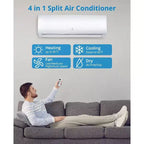 Acekool 12,000 BTU Mini Split AC & Heat Pump, 21 SEER2 Inverter, WiFi, Ductless System with Install Kit for Rooms up to 750 Sq Ft, 230V