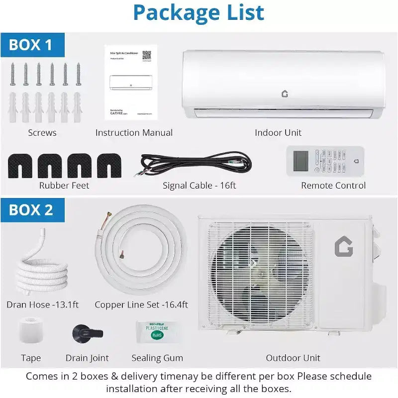 Acekool 9000 BTU Mini Split AC & Heater, 20 SEER2, WiFi Enabled, Wall-Mounted for Rooms up to 450 Sq.Ft