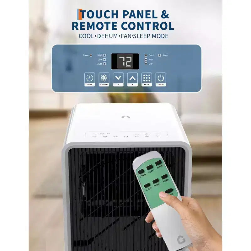 Acekool 14,000 BTU Portable Air Conditioner, 3-in-1 AC, Fan, Dehumidifier, for Room up to 700 Sq. Ft, Remote, Timer, Sleep Mode, Black+White
