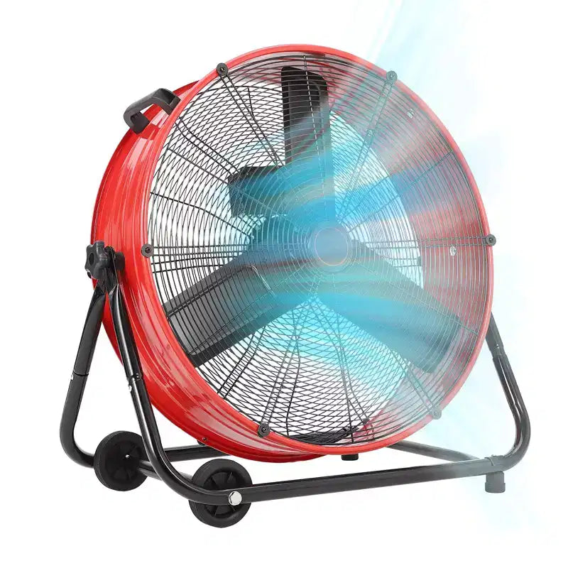 Ventilador de Piso, Ventilador Industrial - Ventilador de Tambor de 24 Pulgadas de Alta Resistencia con 4 Velocidades, Circulador de Aire de Metal para Almacén, Taller, Garaje, Fábrica, Sótano