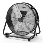 Ventilador de Piso, Ventilador Industrial - Ventilador de Tambor de 24 Pulgadas de Alta Resistencia con 4 Velocidades, Circulador de Aire de Metal para Almacén, Taller, Garaje, Fábrica, Sótano