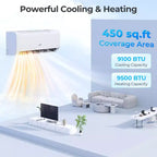 Costway 9100BTU Wifi Enabled Mini Split AC 20.5 SEER2115V Inverter Air Conditioner White/Gray