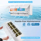 Costway 9100BTU Wifi Enabled Mini Split AC 20.5 SEER2115V Inverter Air Conditioner White/Gray