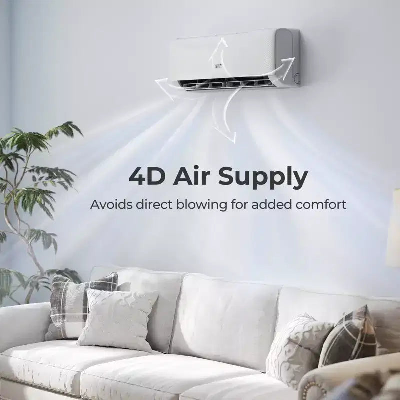 Costway 9100BTU Wifi Enabled Mini Split AC 20.5 SEER2115V Inverter Air Conditioner White/Gray
