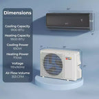 Costway 9100BTU Wifi Enabled Mini Split AC 20.5 SEER2115V Inverter Air Conditioner White/Gray