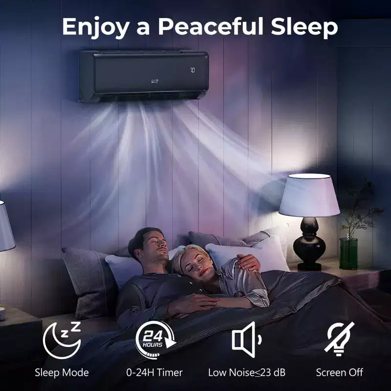 Costway 9100BTU Wifi Enabled Mini Split AC 20.5 SEER2115V Inverter Air Conditioner White/Gray