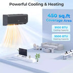 Costway 9100BTU Wifi Enabled Mini Split AC 20.5 SEER2115V Inverter Air Conditioner White/Gray
