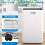 Heynemo 14,000 BTU 3-in-1 Portable Air Conditioner with Heat, Dehumidifier & Fan, Smart WiFi Control, Quiet AC for Bedroom, Office, White