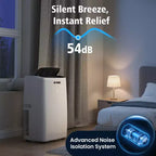 Heynemo 14,000 BTU 3-in-1 Portable Air Conditioner with Heat, Dehumidifier & Fan, Smart WiFi Control, Quiet AC for Bedroom, Office, White