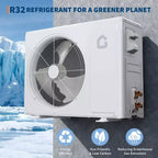 Garvee Quiet Split AC | 9000 BTU 3-in-1 Cooling/Heating/Dehumidifier | 115V Inverter Heat Pump | 10ft Pre-Charged Line Set,White