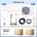 Aire acondicionado y calefactor mini split sin ductos con tecnología Inverter - 22 SEER2 - Blanco