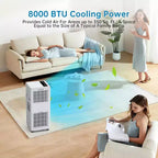 Acekool 8,000 BTU Portable Air Conditioner, 3-in-1 AC with Fan & Dehumidifier, Sleep Mode, Cools Rooms up to 250 Sq Ft