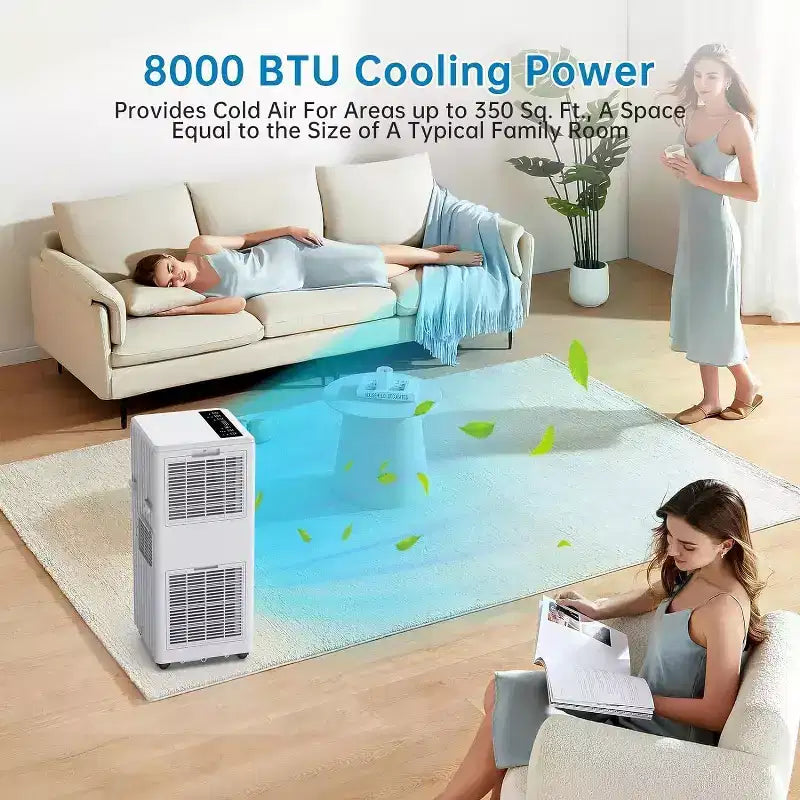 Acekool 8,000 BTU Portable Air Conditioner, 3-in-1 AC with Fan & Dehumidifier, Sleep Mode, Cools Rooms up to 250 Sq Ft