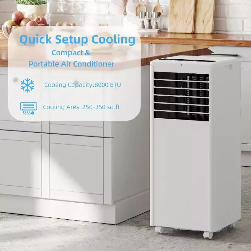 Acekool 8,000 BTU Portable Air Conditioner, 3-in-1 AC with Fan & Dehumidifier, Sleep Mode, Cools Rooms up to 250 Sq Ft