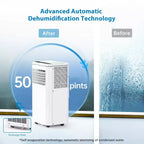 Acekool 8,000 BTU Portable Air Conditioner, 3-in-1 Cooling Fan Dehumidifier, Sleep Mode, 24H Timer, Remote for Rooms up to 350 Sq Ft