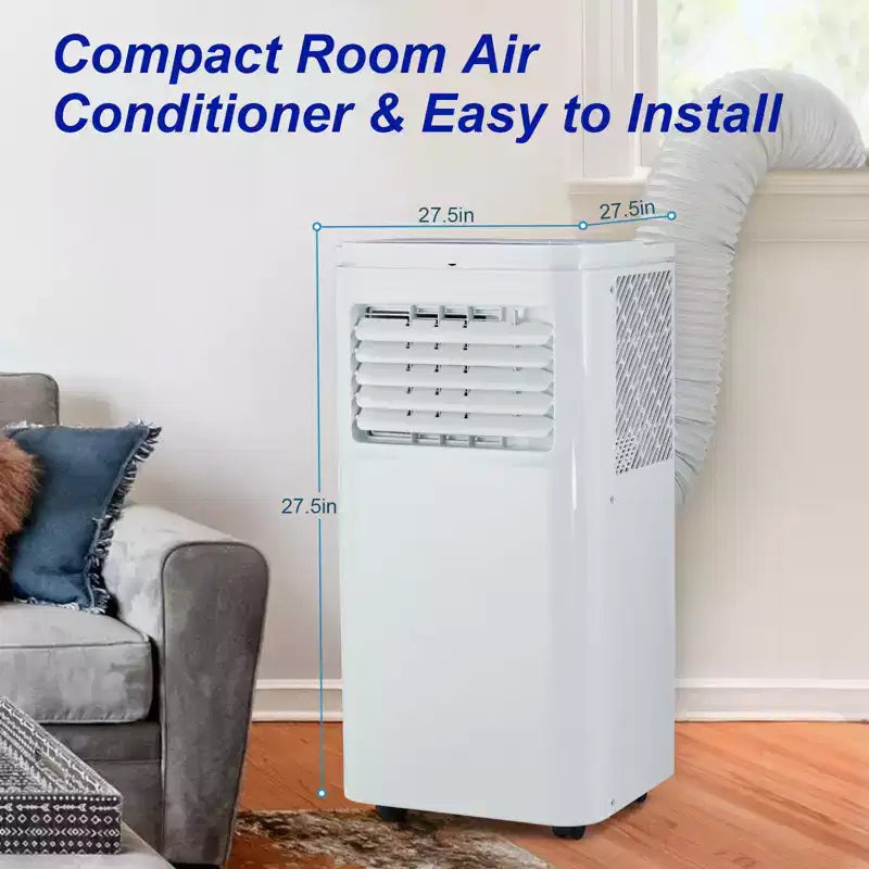 Acondicionador de aire portátil Acekool de 10,000 BTU, ventilador y deshumidificador 3 en 1, silencioso con control remoto, temporizador, kit de ventana para habitaciones de hasta 450 pies cuadrados