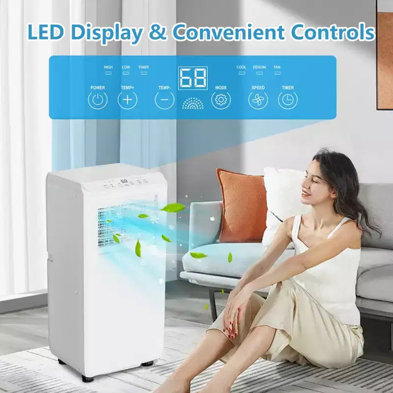 Acekool 8,000 BTU Portable Air Conditioner, 3-in-1 Cooling Fan Dehumidifier, Quiet AC with Remote, Timer, Window Kit for Rooms up to 350 Sq Ft