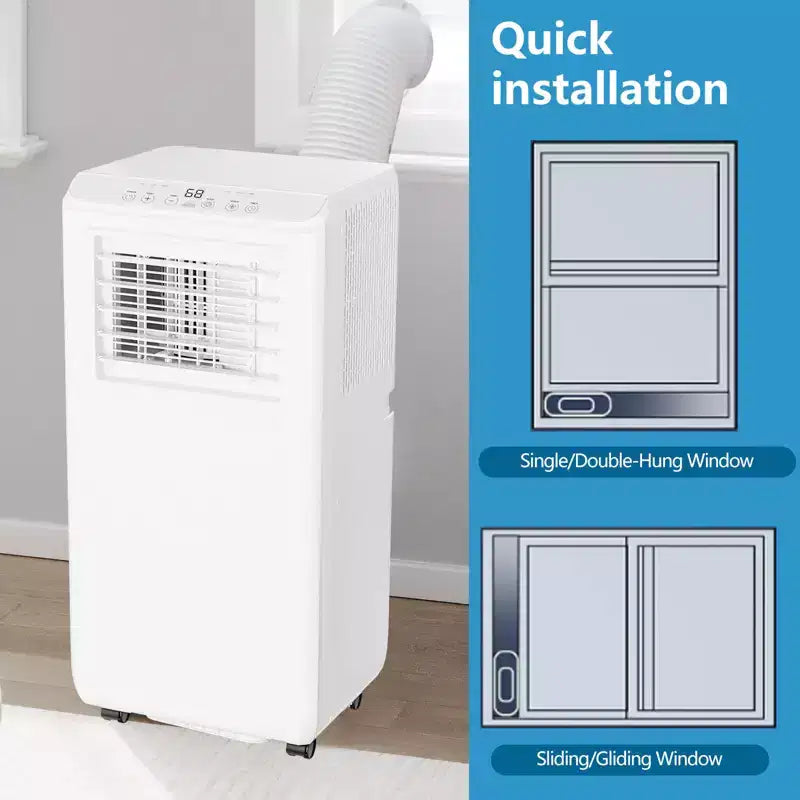 Acekool 8,000 BTU Portable Air Conditioner, 3-in-1 Cooling Fan Dehumidifier, Quiet AC with Remote, Timer, Window Kit for Rooms up to 350 Sq Ft