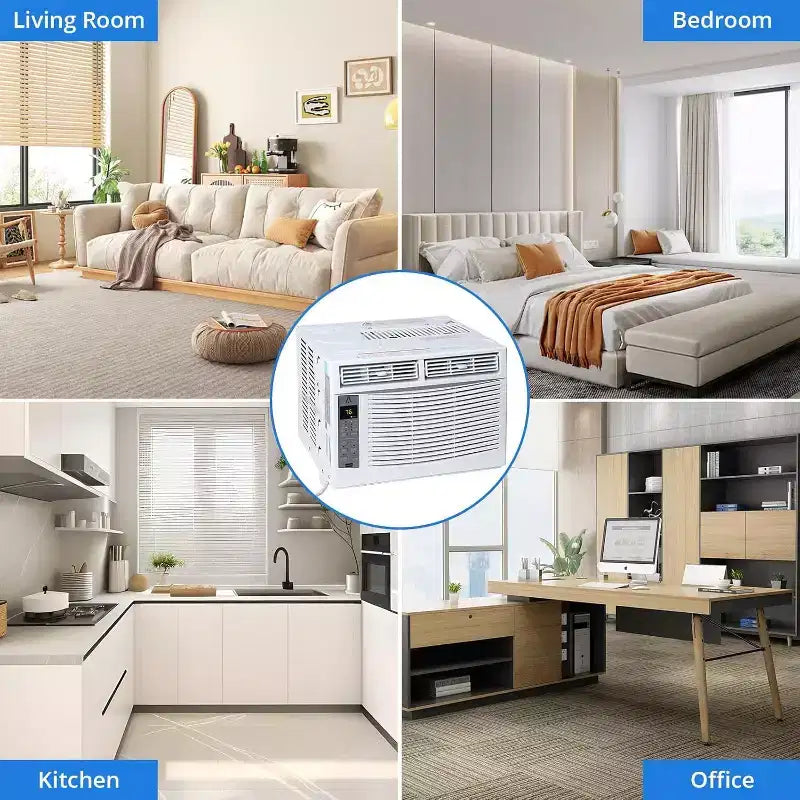 Acekool 6,000 BTU Window Air Conditioner, Smart Wi-Fi AC with Remote, Quiet Cooling for Rooms up to 250 Sq Ft