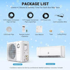 Acekool 9,000 BTU Mini Split Air Conditioner and Heater, 20 SEER2 Ductless AC Heat Pump, WiFi Control, Cools Rooms up to 450 Sq Ft