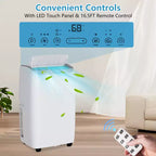 14,000 BTU Portable Air Conditioner with Built-In Dehumidifier - Portable AC Unit for Rooms Up to 750 Sq Ft, Remote Control, Window Mount Exhaust Kit