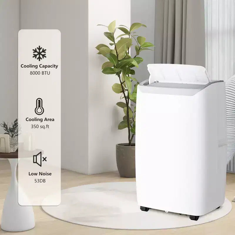 Potente Unidad de Aire Acondicionado Portátil de 12,000 BTU - Enfriamiento 3 en 1 para Habitaciones de 50 m² con Deshumidificador, Ventilador y Modo Silencioso para Dormir. Control Total con Temporizador de 24 H y Mando a Distancia