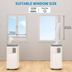 8000 BTU Portable Air Conditioner - Cools 350 Sq.Ft 3 in-1 Portable AC Dehumidifier Fan