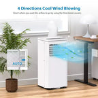 Mobile 8K BTU Portable AC: 4-in-1 Unit with Dehumidifier, Fan & Sleep Mode for 350-450 Sq.Ft. Features Easy Installation, Remote Control & 24H Timer