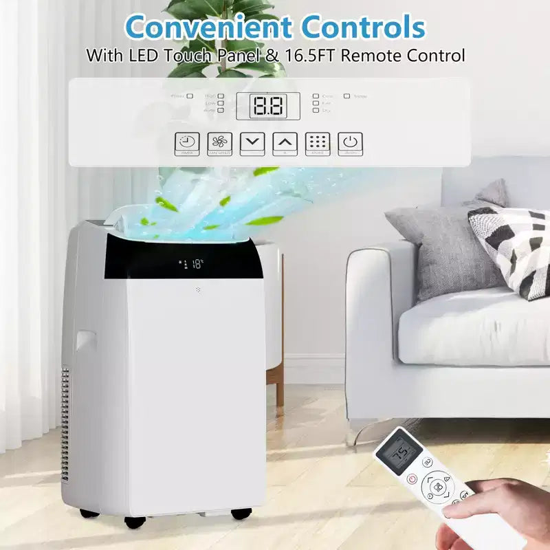 14,000 BTU Portable Air Conditioner  3-in-1 AC (Cool, Dehumidify, Fan) for Large Rooms Up to 750 Sq.Ft. Ultra-Quiet with Remote & Timer
