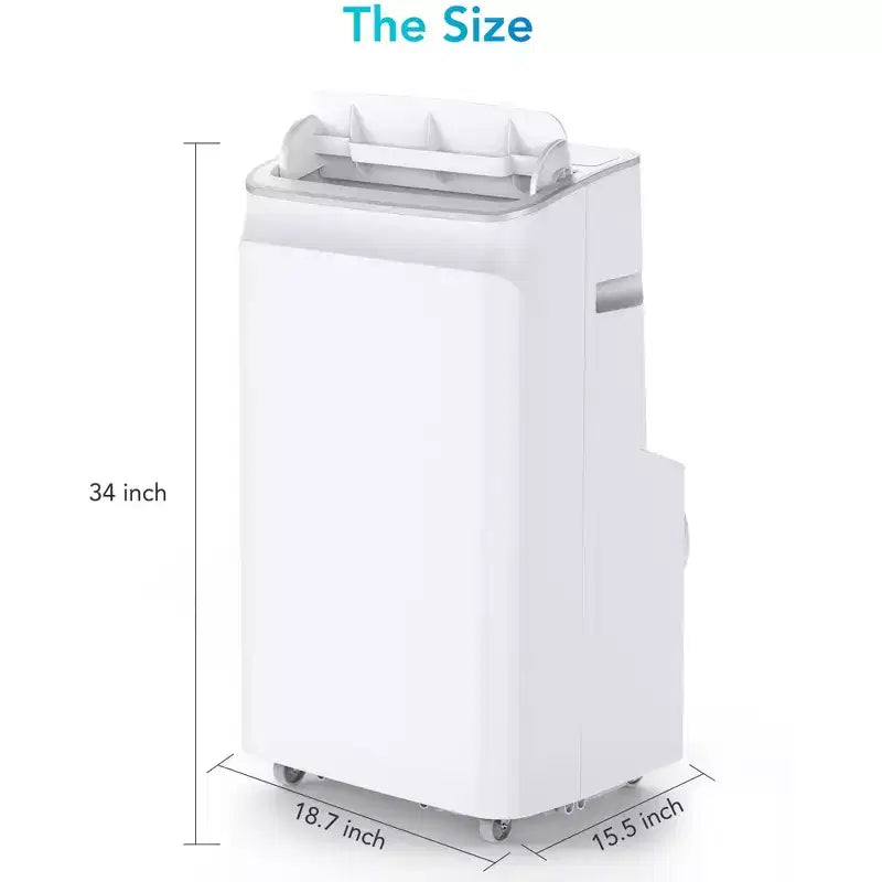 12,000 BTU 3-in-1 Portable AC  Cools & Dehumidifies up to 750 Sq.Ft. with Remote, Sleep Mode, Timer & Installation Kit. Ideal for Dorm, Office, Home