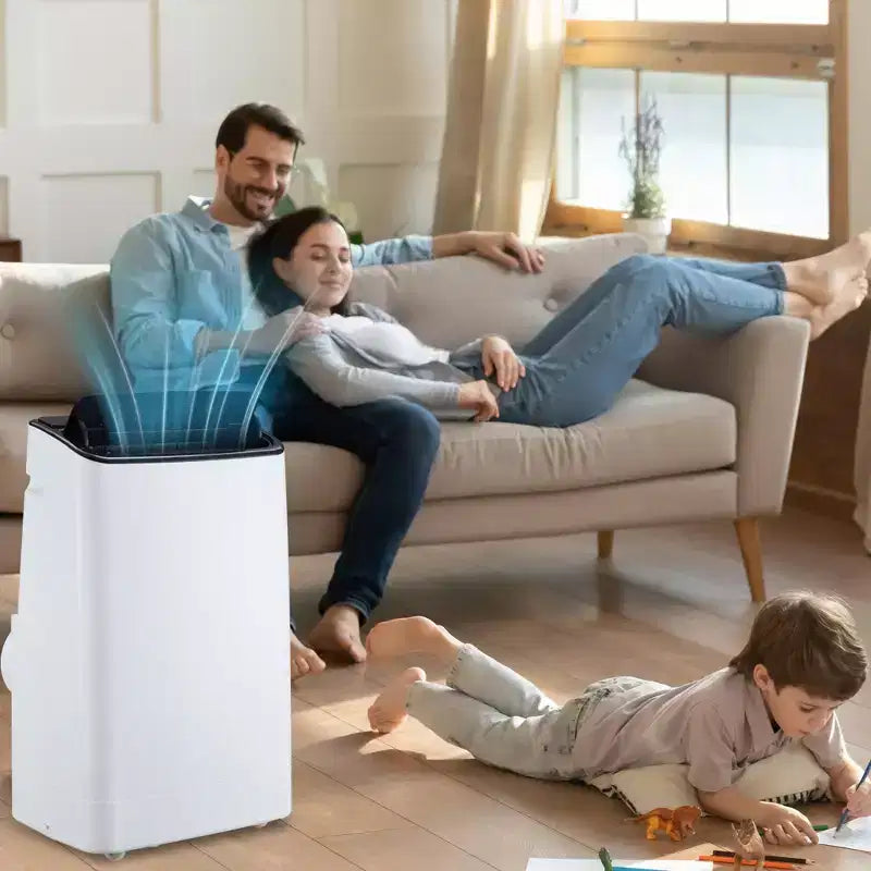 Quiet 14,000 BTU Portable AC Unit: 3-in-1 Cooling, Dehumidifier & Fan for Large Rooms Up to 750 Sq.Ft. Features Remote, Sleep Mode & 24-Hour Timer
