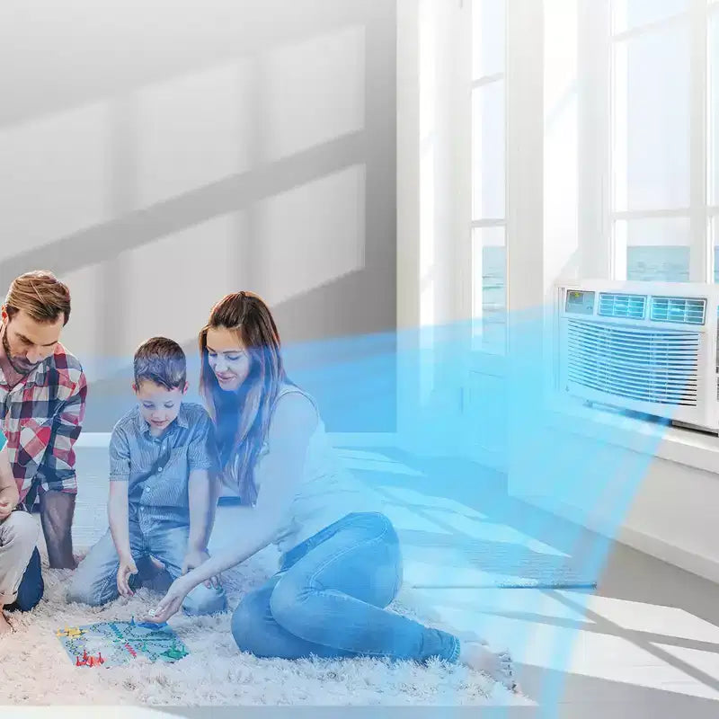 Window Air Conditioner 8000BTU AC Unit with Remote, App Control, Flexible Window Opening, 3 Cooling and Fan Speeds