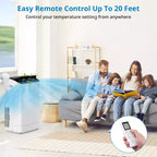 Acekool Aire Acondicionado Portátil de 14000 BTU, Unidad de CA 3 en 1 con WiFi, enfría y calienta hasta 65 m², control remoto, para sala de estar/RV/espacio de trabajo