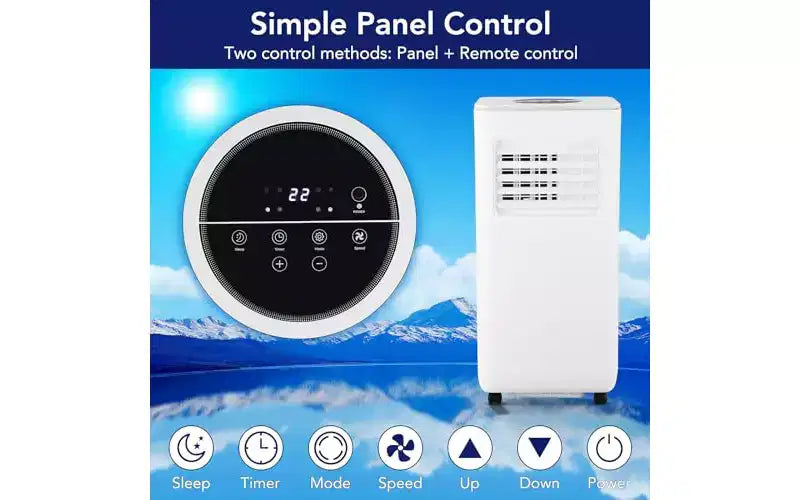 GustoWave 10,000 BTU Portable Air Conditioner - 3-in-1 Cooling, Dehumidifier & Fan - Cools up to 450 Sq.Ft, Ultra-Quiet, Energy Efficient, Remote