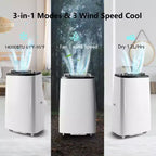 14000 BTU Portable Air Conditioner - Cooling, Dehumidifier & Fan for 700 Sq Ft with Remote & Auto Swing, One-year warranty